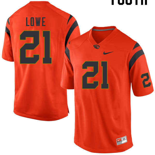 Youth #21 Trey Lowe Oregon State Beavers College Football Jerseys Sale-Orange - Click Image to Close